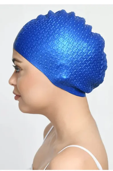 Multicolored Silicon High Elastic Swimming Cap (Unisex) - Color May Vary